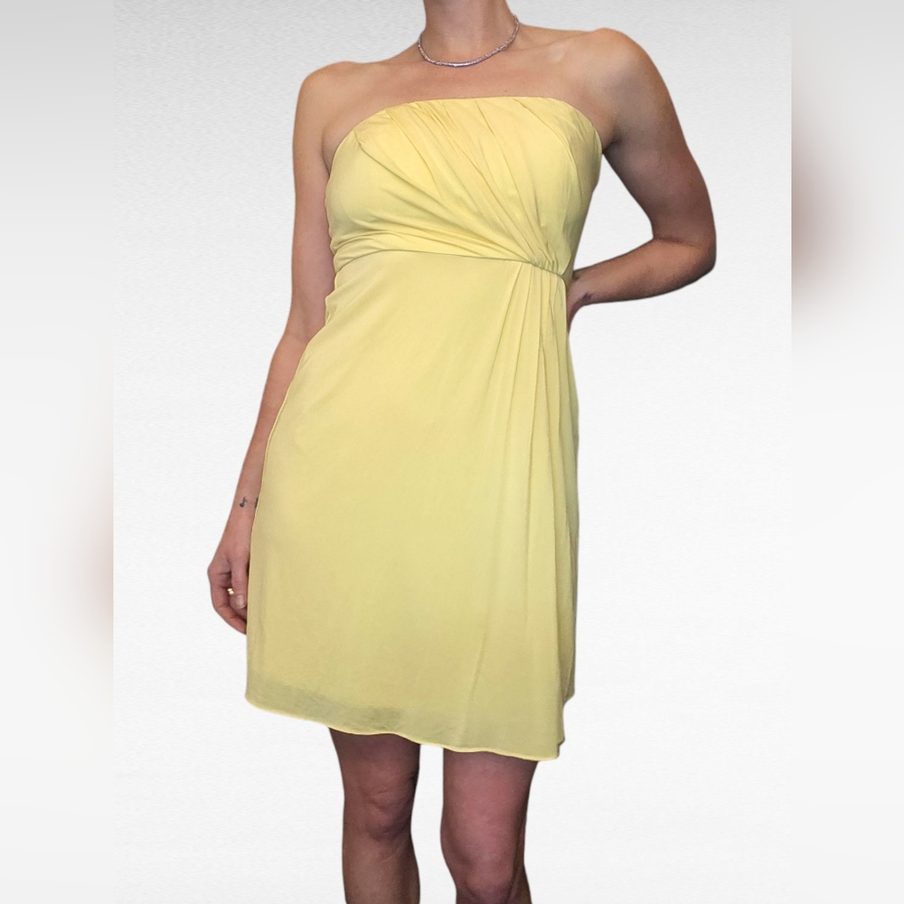 Yellow Gianni Bini Strapless Summer Cocktail Dress Size 6